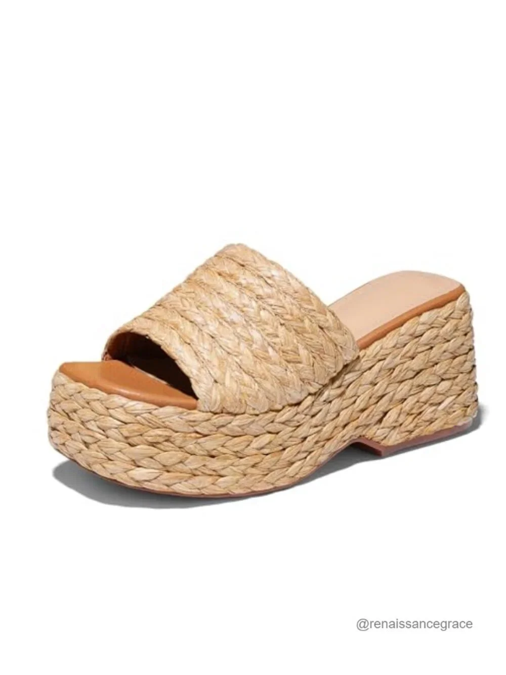 Women Platform Espadrille Sandals Slip On Wedges Slides Bohemia Flatform Open